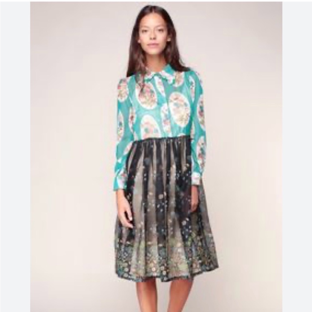 Manoush Silk Printed Dress, Size 34/Small